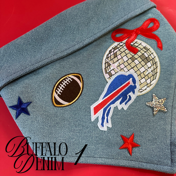 Buffalo Football Denim Patch Bandana
