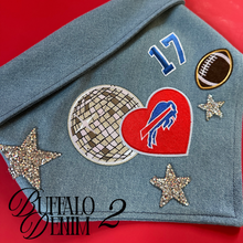 Load image into Gallery viewer, Buffalo Football Denim Patch Bandana