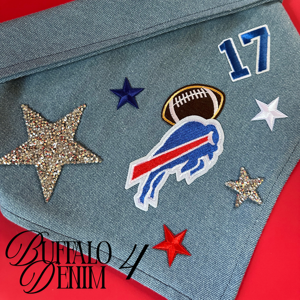 Buffalo Football Denim Patch Bandana