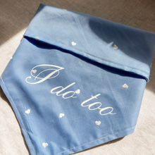 Load image into Gallery viewer, Custom Wedding Dog Bandana | Embroidered Hearts |