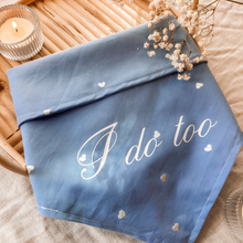 Load image into Gallery viewer, Custom Wedding Dog Bandana | Embroidered Hearts |