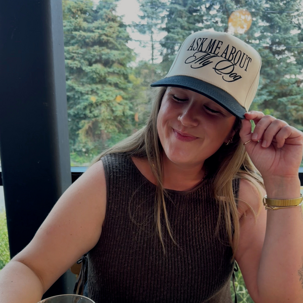 Ask me about my dog embroidered hat