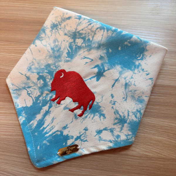 Embroidered Red Buffalo Bandana