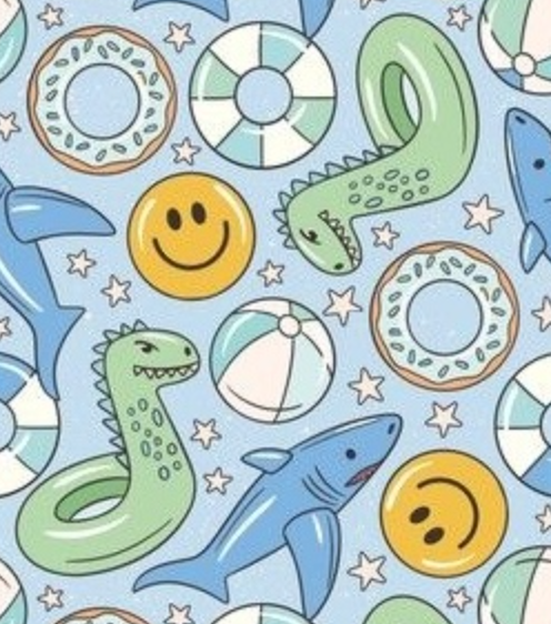 Blue pool floats