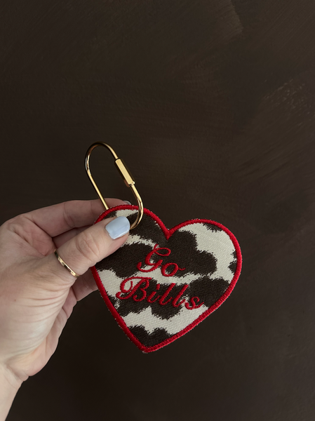 Buffalo Football Heart Bag Tag