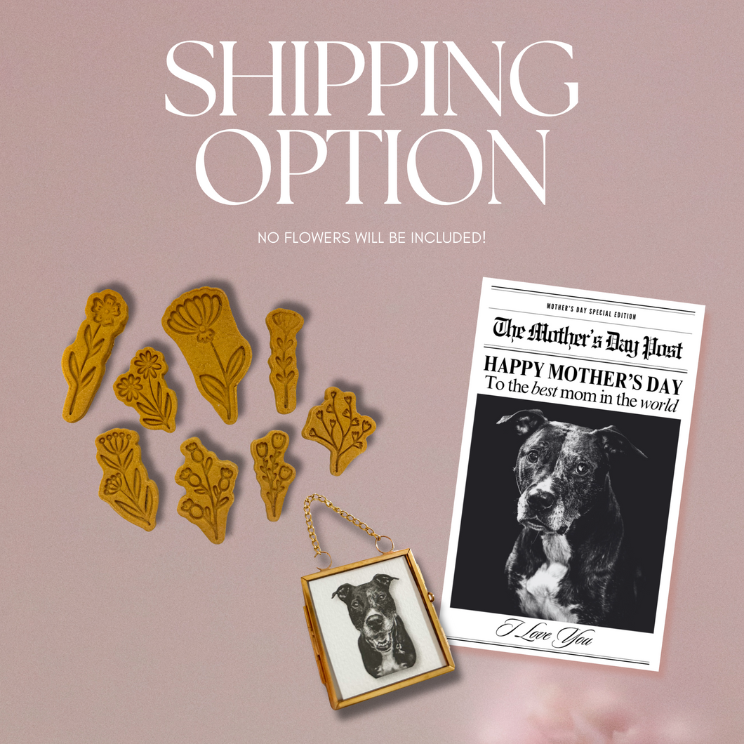SHIPPING OPTION* Mother’s Day / Dog Mom Day Gift Set –  Floral Dog Biscuits & Optional Custom Pet Portrait