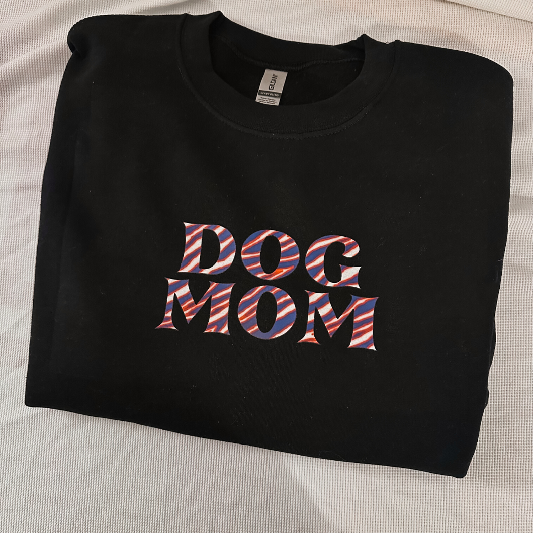 Black Zubaz Dog Mom Unisex Crewneck Sweatshirt