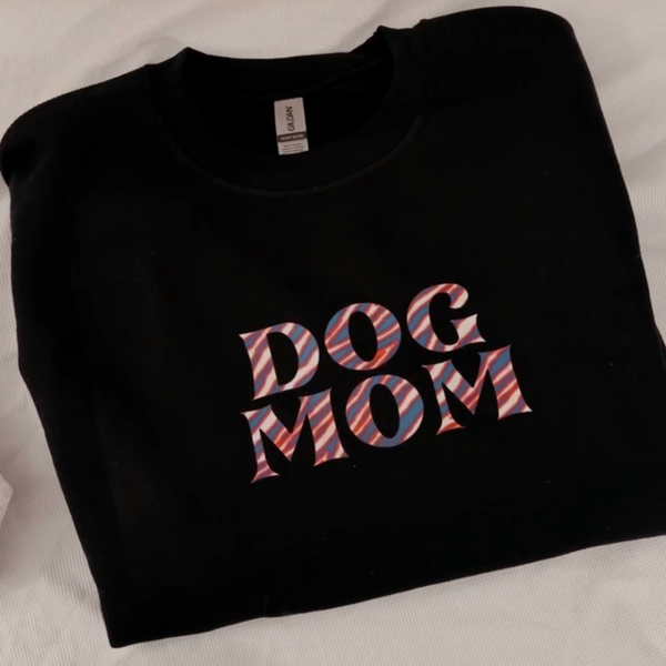 Black Zubaz Dog Mom Unisex Crewneck Sweatshirt